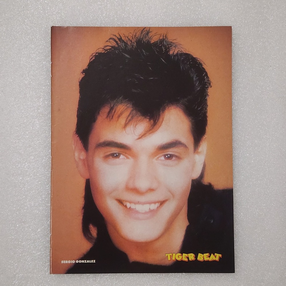 SERGIO GONZALEZ Menudo John Stamos double-sided vtg poster clipping 8x10 1980s